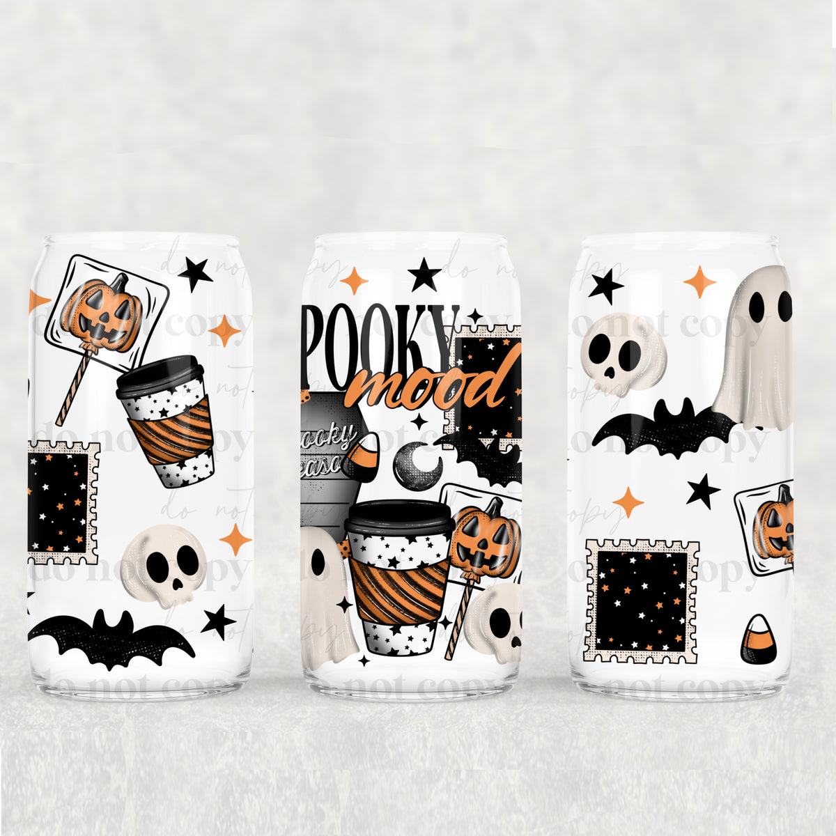 0249 spooky mood fall things with ghost (CSC) UV DTF WRAP