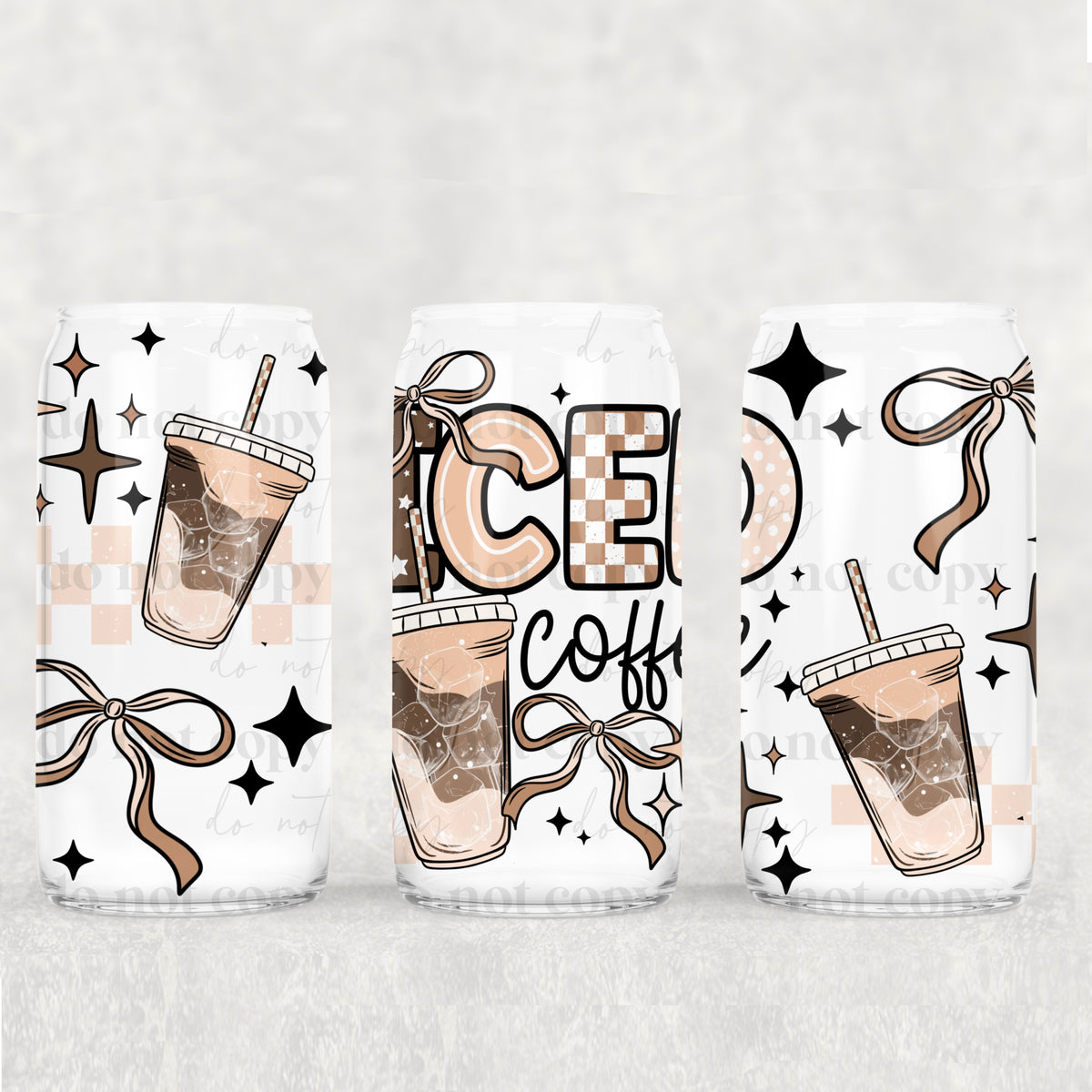 0252 beige iced coffee (CSC) UV DTF WRAP