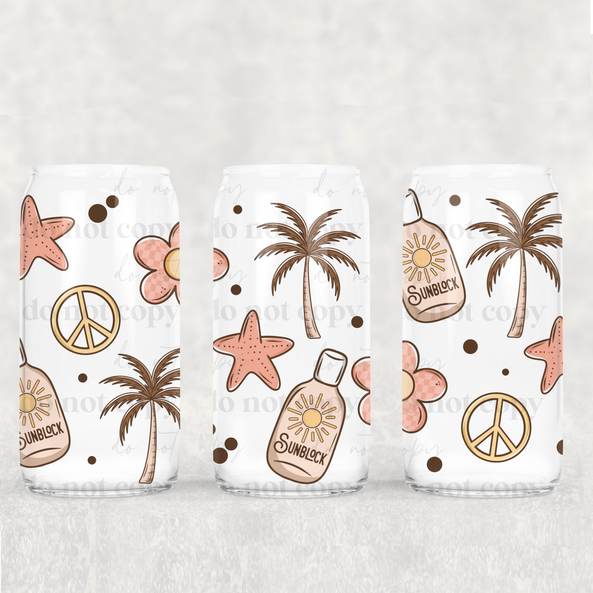 0254 beige beach items (CSC) UV DTF WRAP