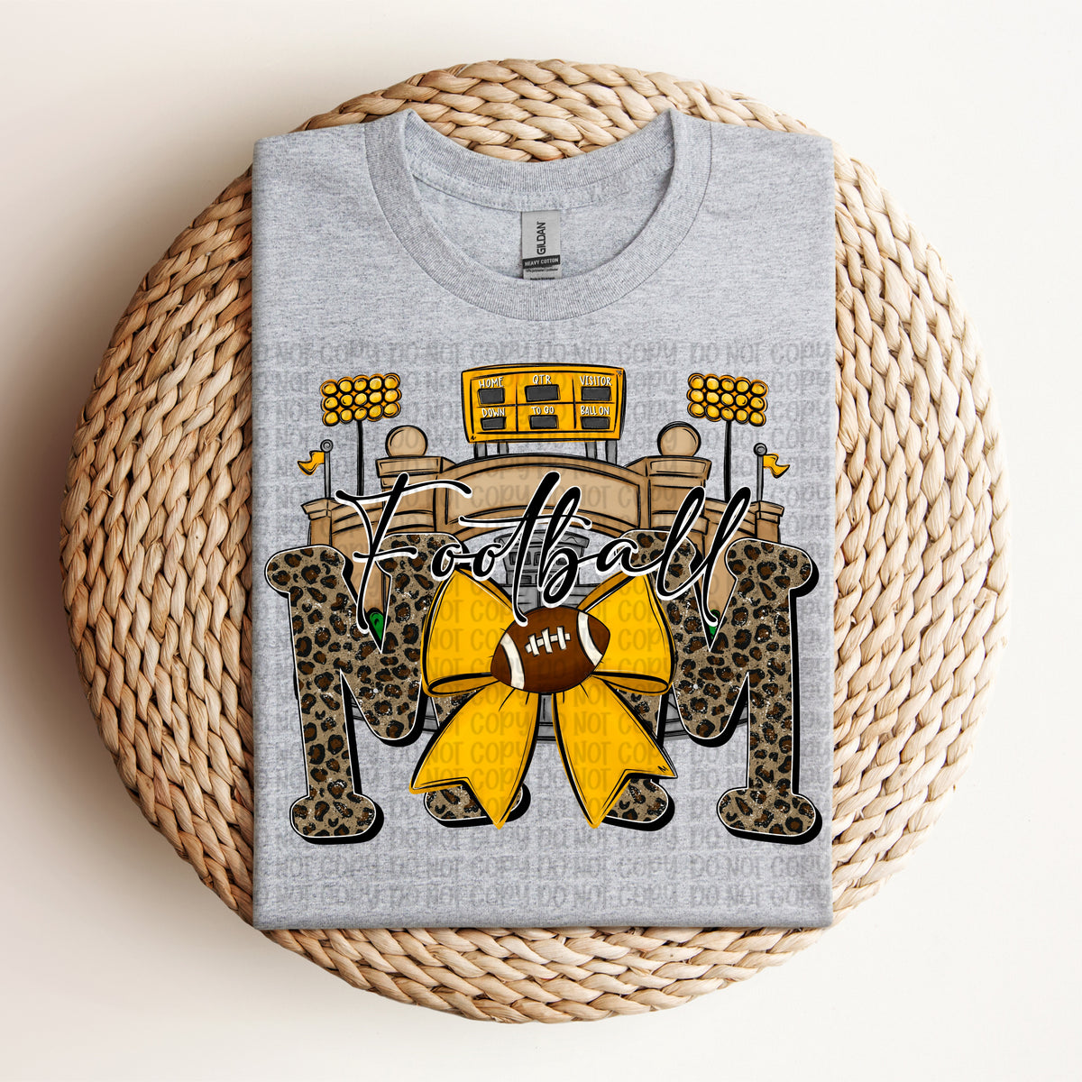 Football mom leopard and yellow (VP) DTF Transfer