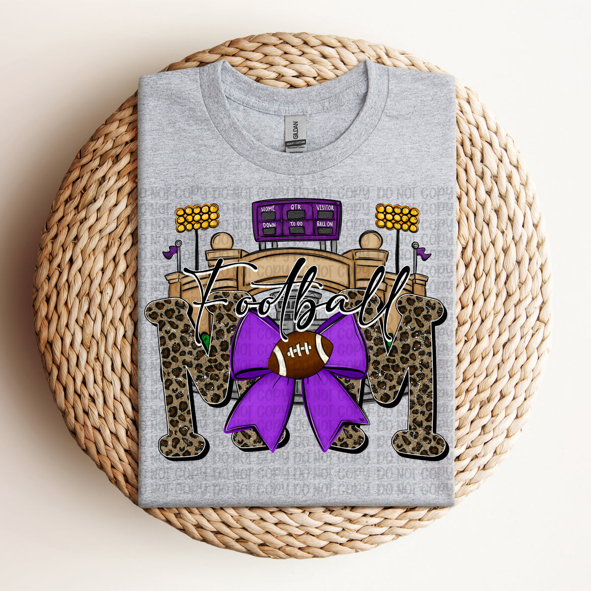 Football mom leopard and purple (VP) DTF Transfer