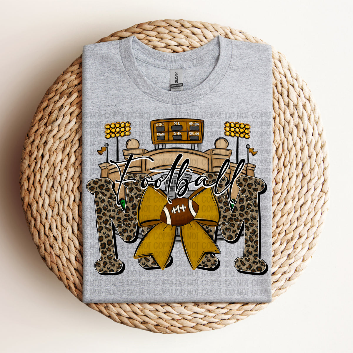 Football mom leopard and gold (VP) DTF Transfer