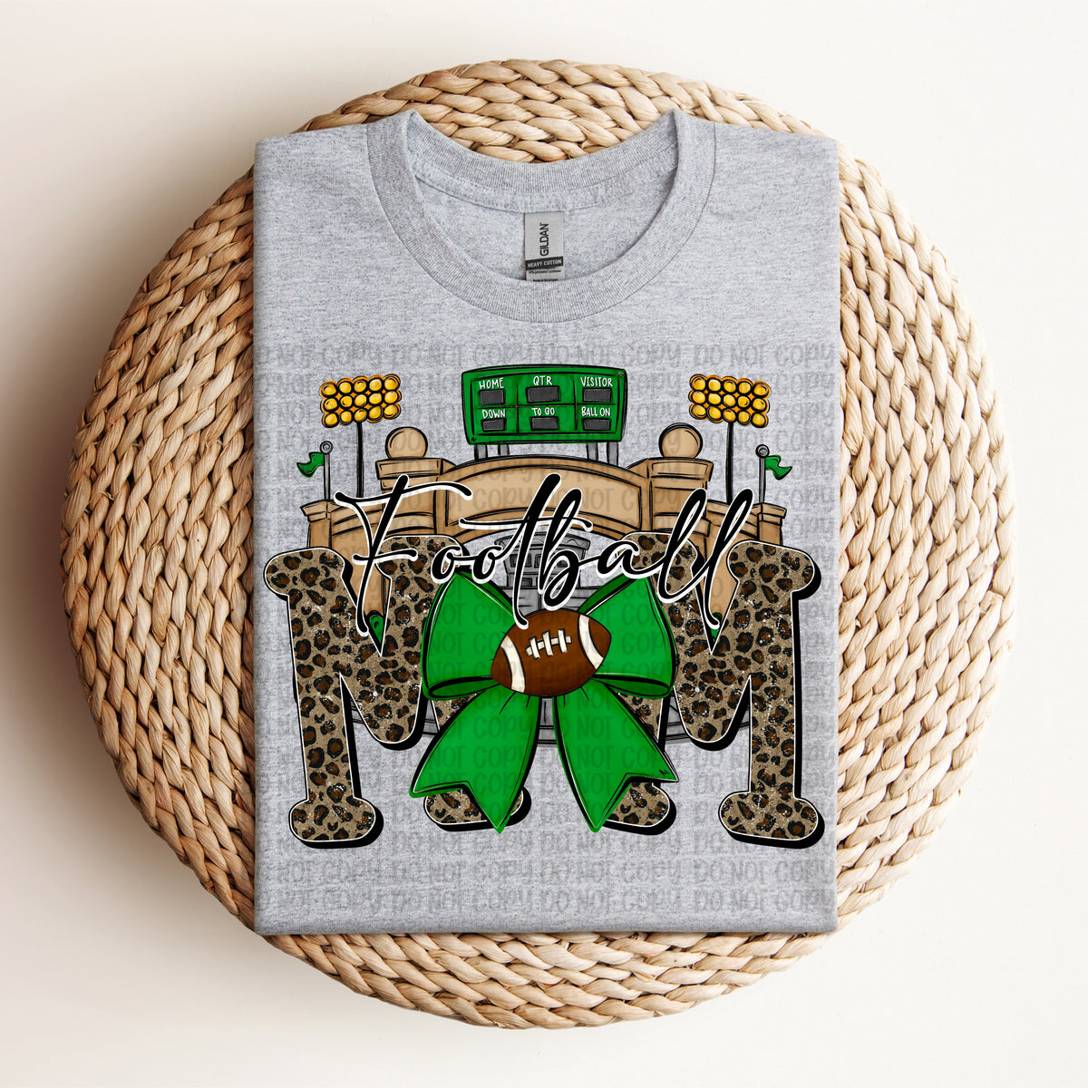 Football mom leopard and green (VP) DTF Transfer