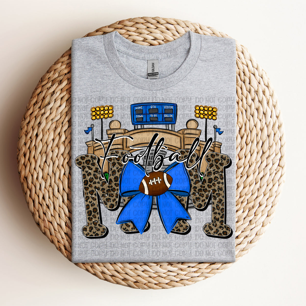 Football mom leopard and blue (VP) DTF Transfer