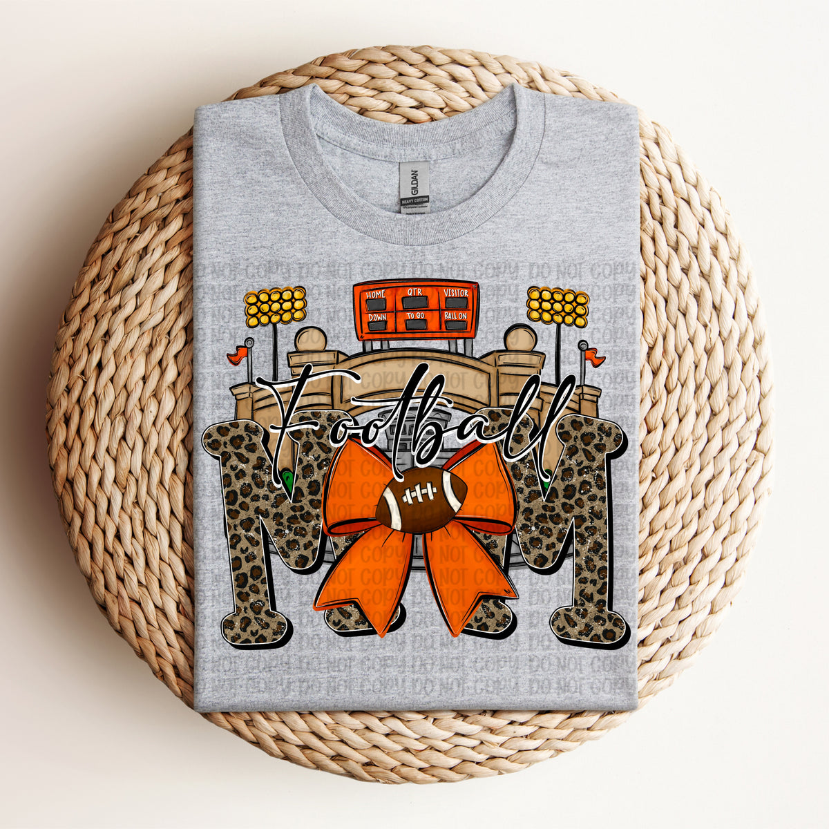 Football mom leopard and orange (VP) DTF Transfer