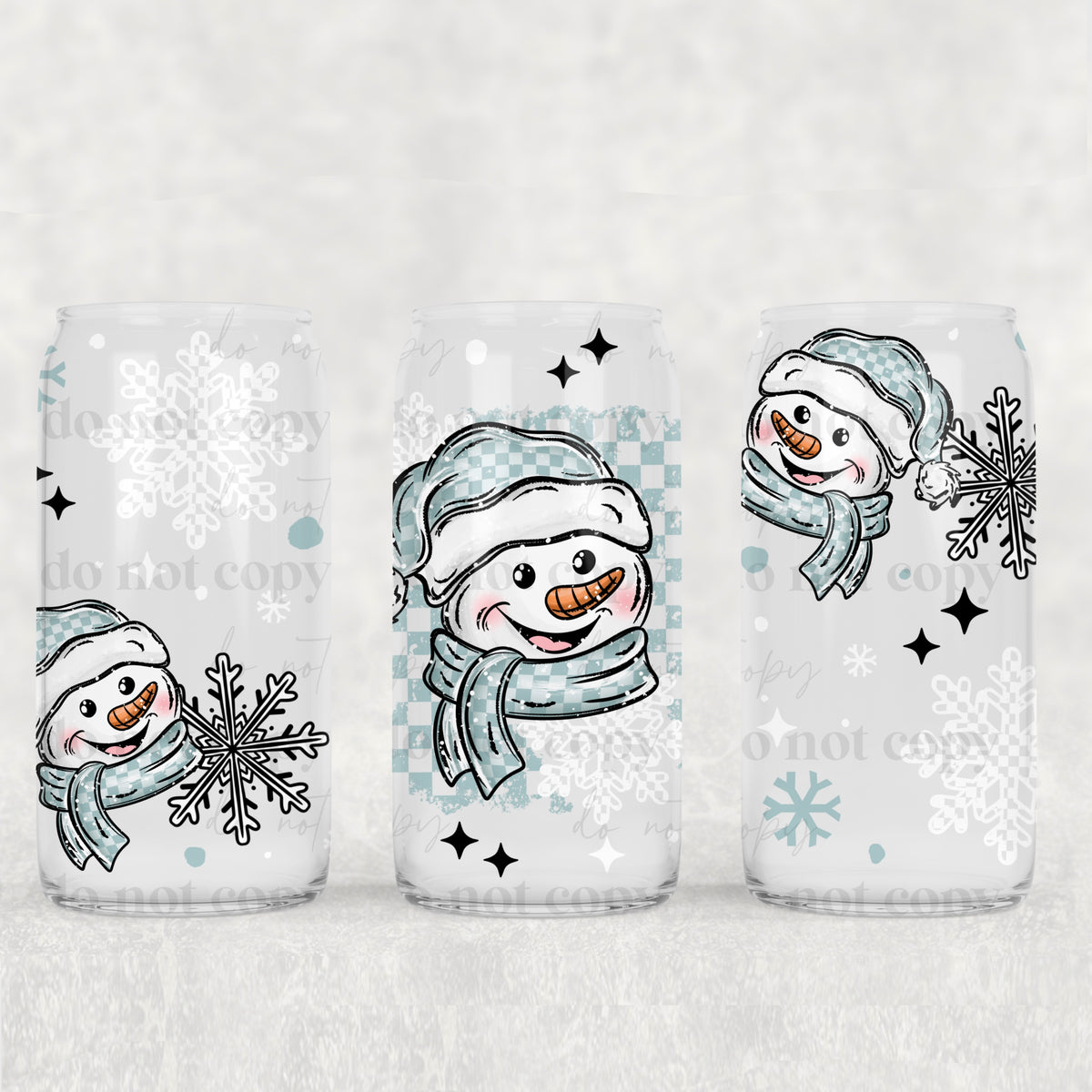 0291 snowman heads with scarfs (CSC) UV DTF WRAP