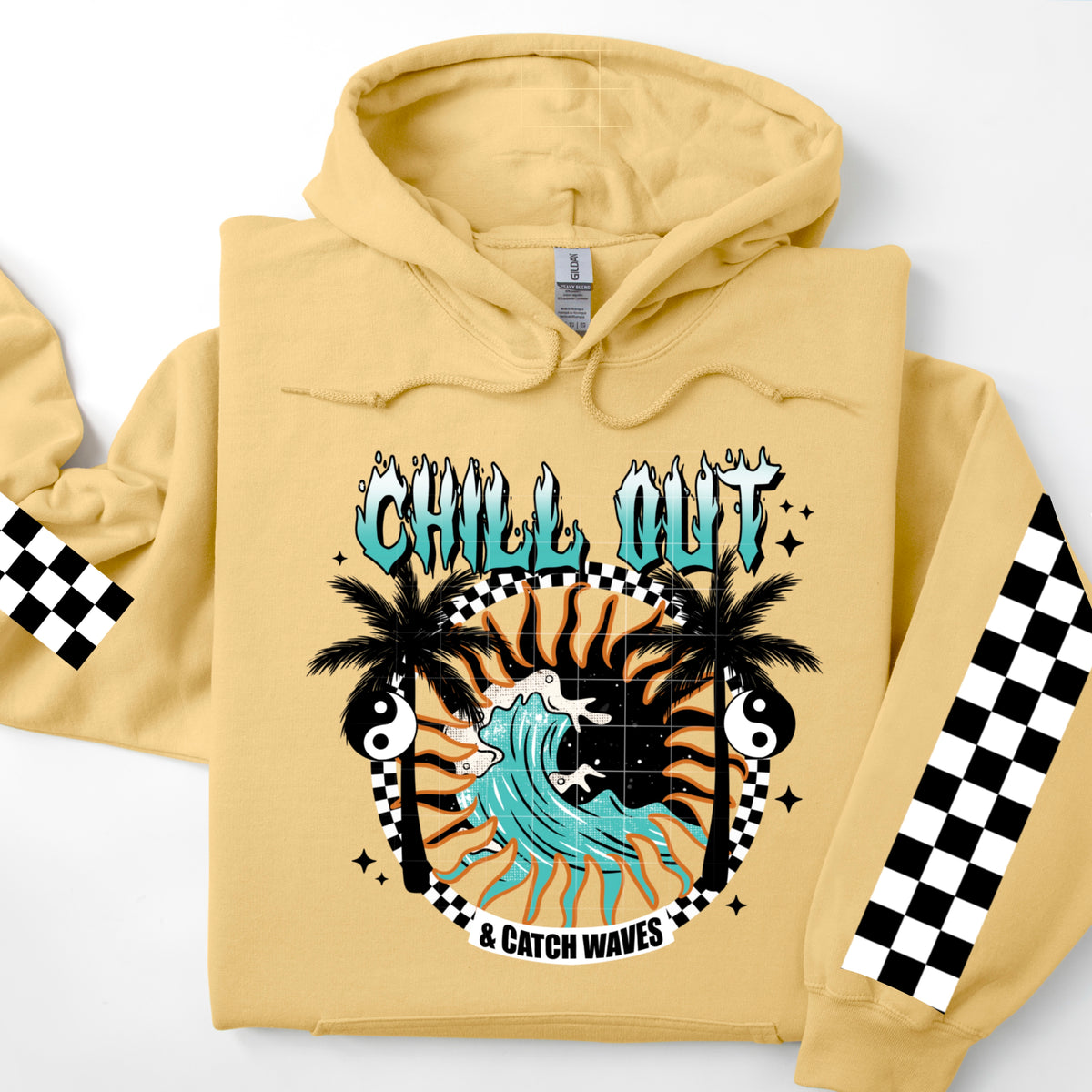 Chill out & catch waves FRONT (CSC) 102799 DTF transfer