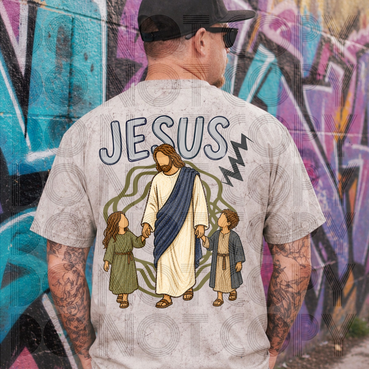 Jesus 2 kids BLUE (Renewed) DTF Transfer