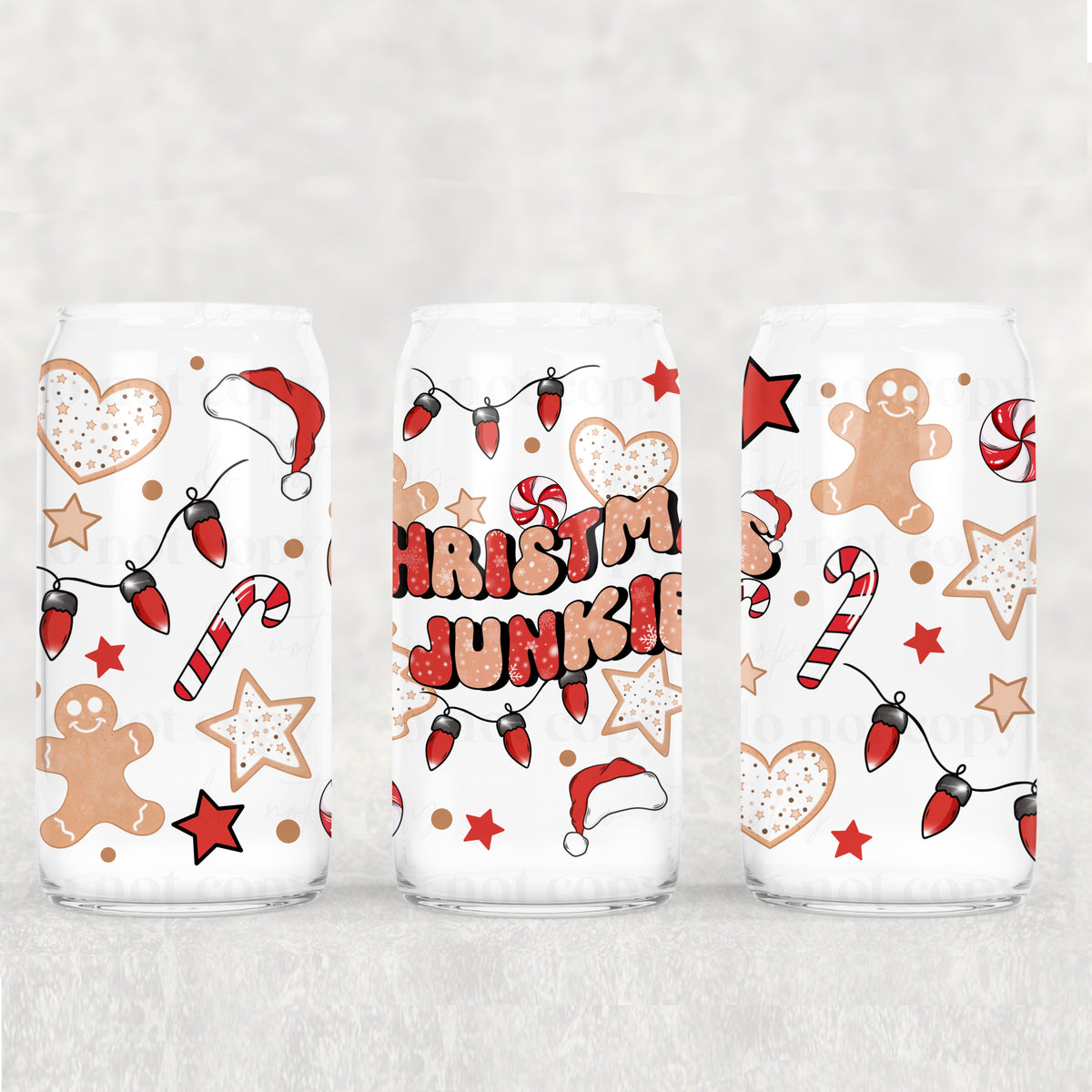 0306 christmas junkie red and beige (CSC) UV DTF WRAP