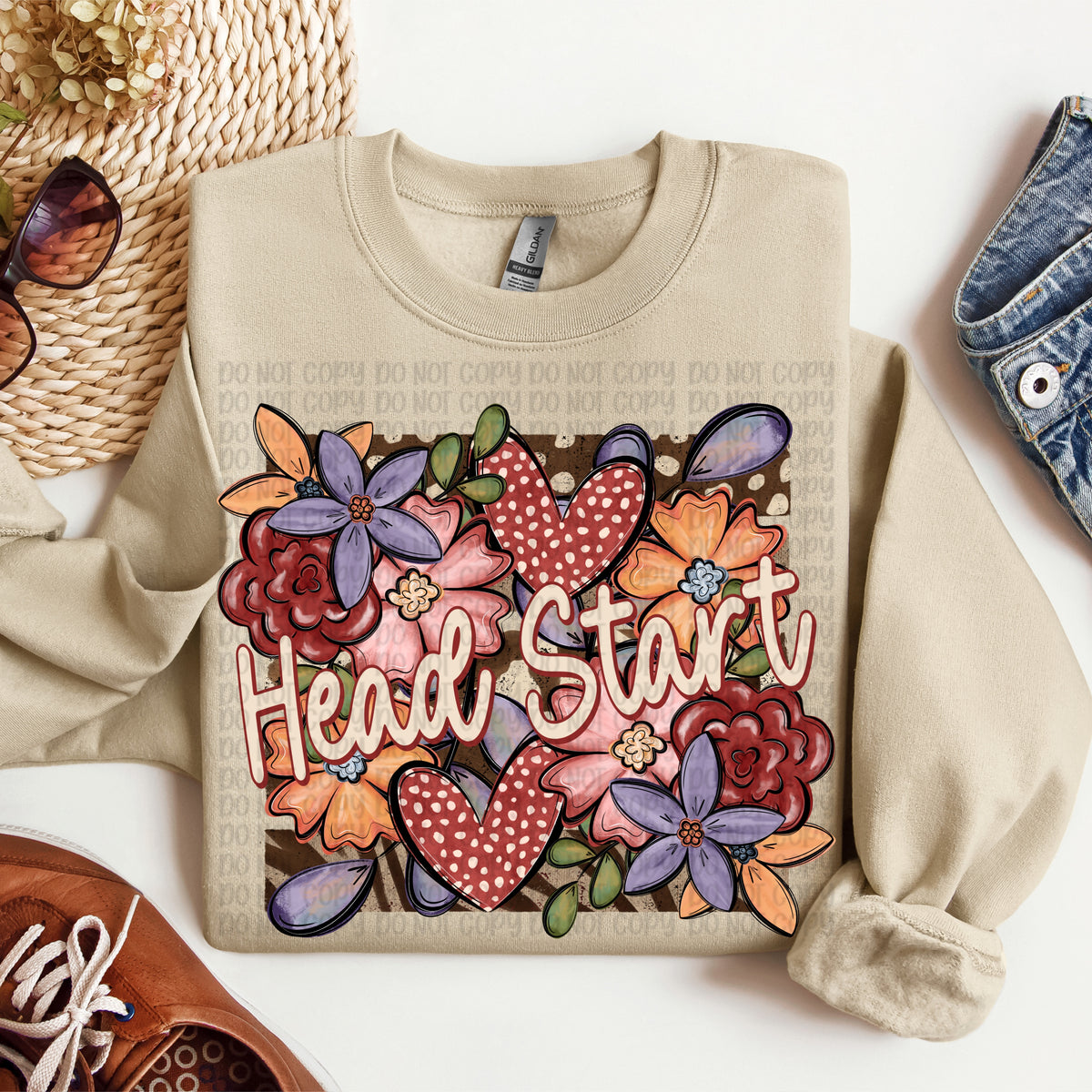 Head start floral heart frame (VP) DTF Transfer