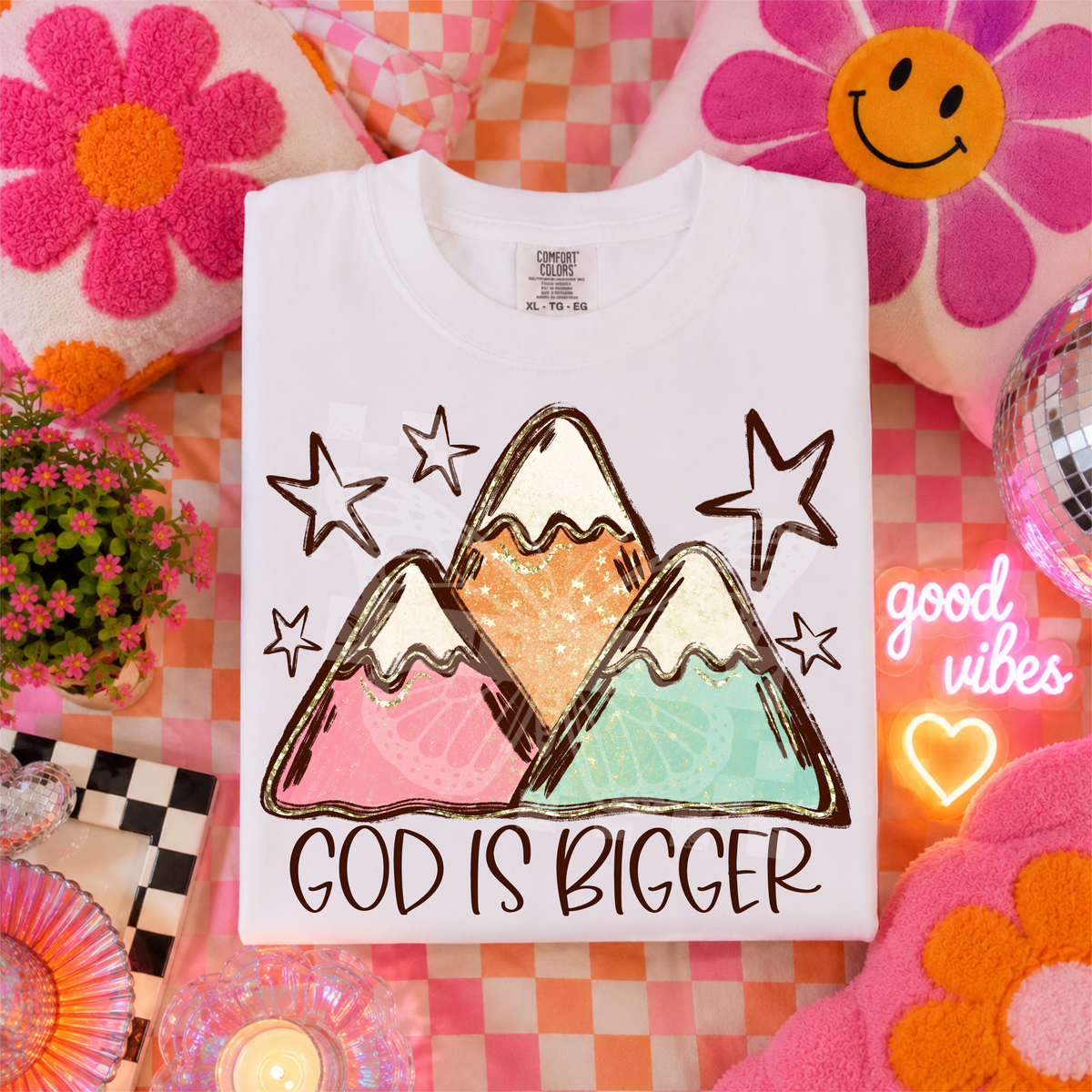 God is bigger mountains (C's)DTF Transfer
