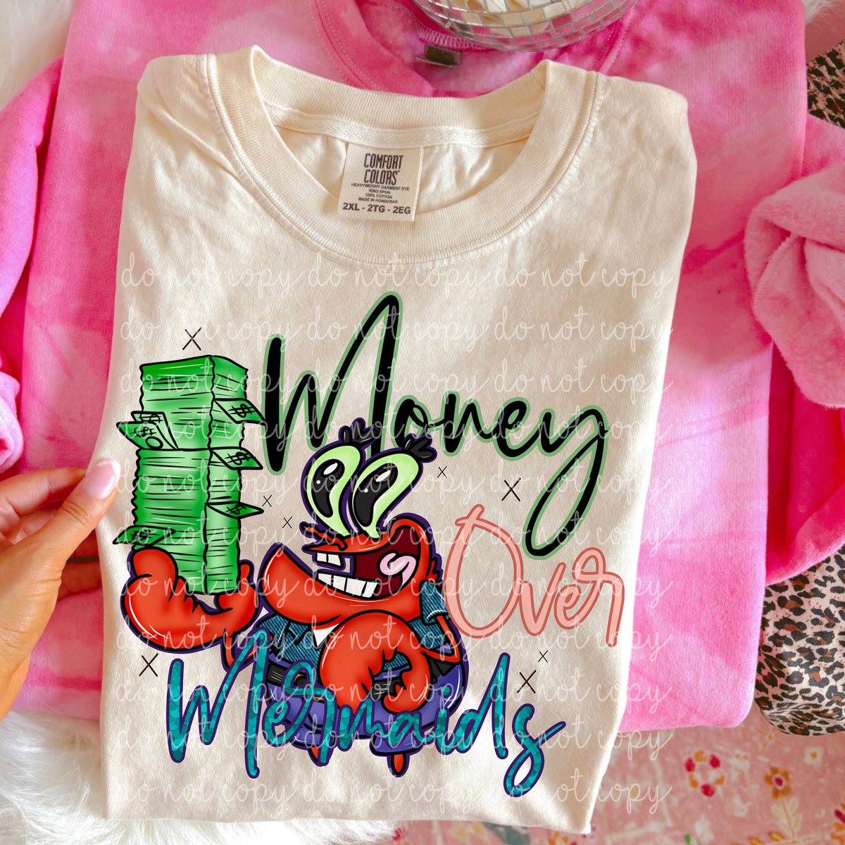 Crab money over mermaids (MMD) DTF Transfer