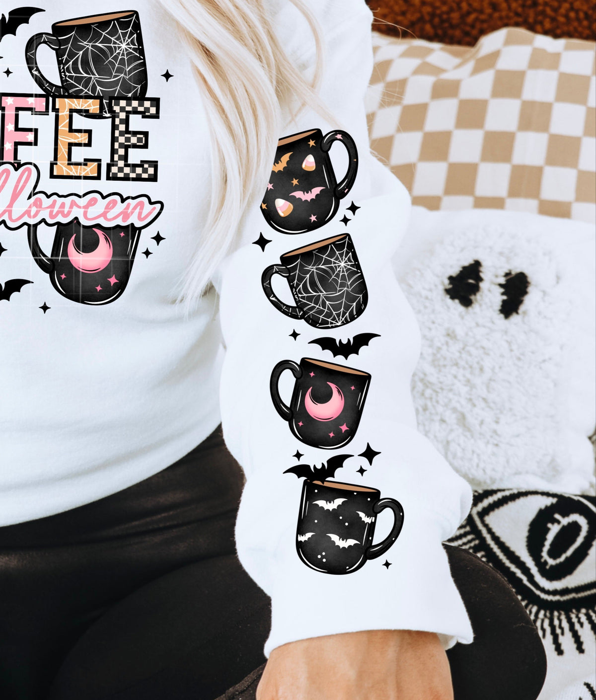 Coffee & Halloween SLEEVE (CSC) 102989 DTF transfer