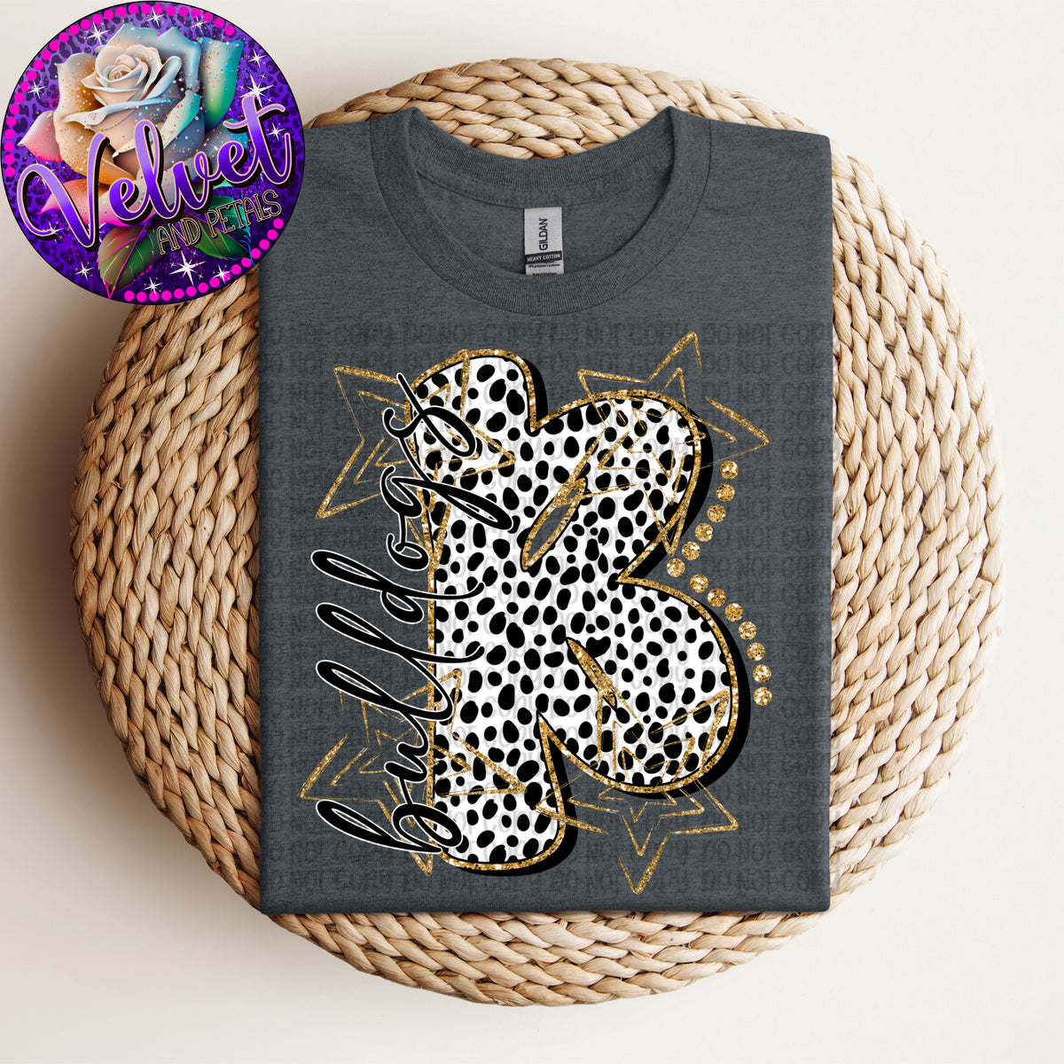 Bulldogs BW polkadot gold outline (VP) DTF Transfer