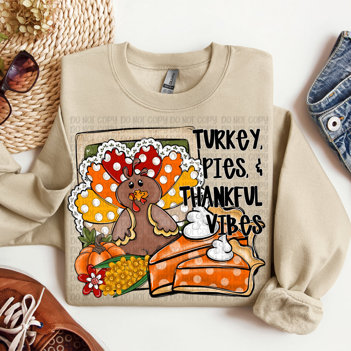 Turkey pies & thankful vibes (VP) DTF Transfer