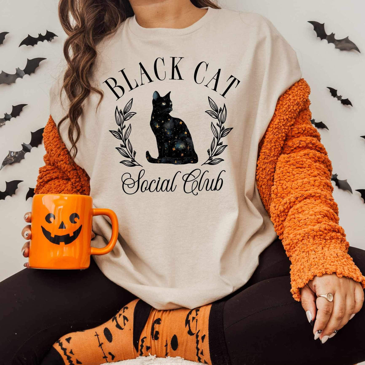 Black cat social club CAT only 34219 DTF transfer