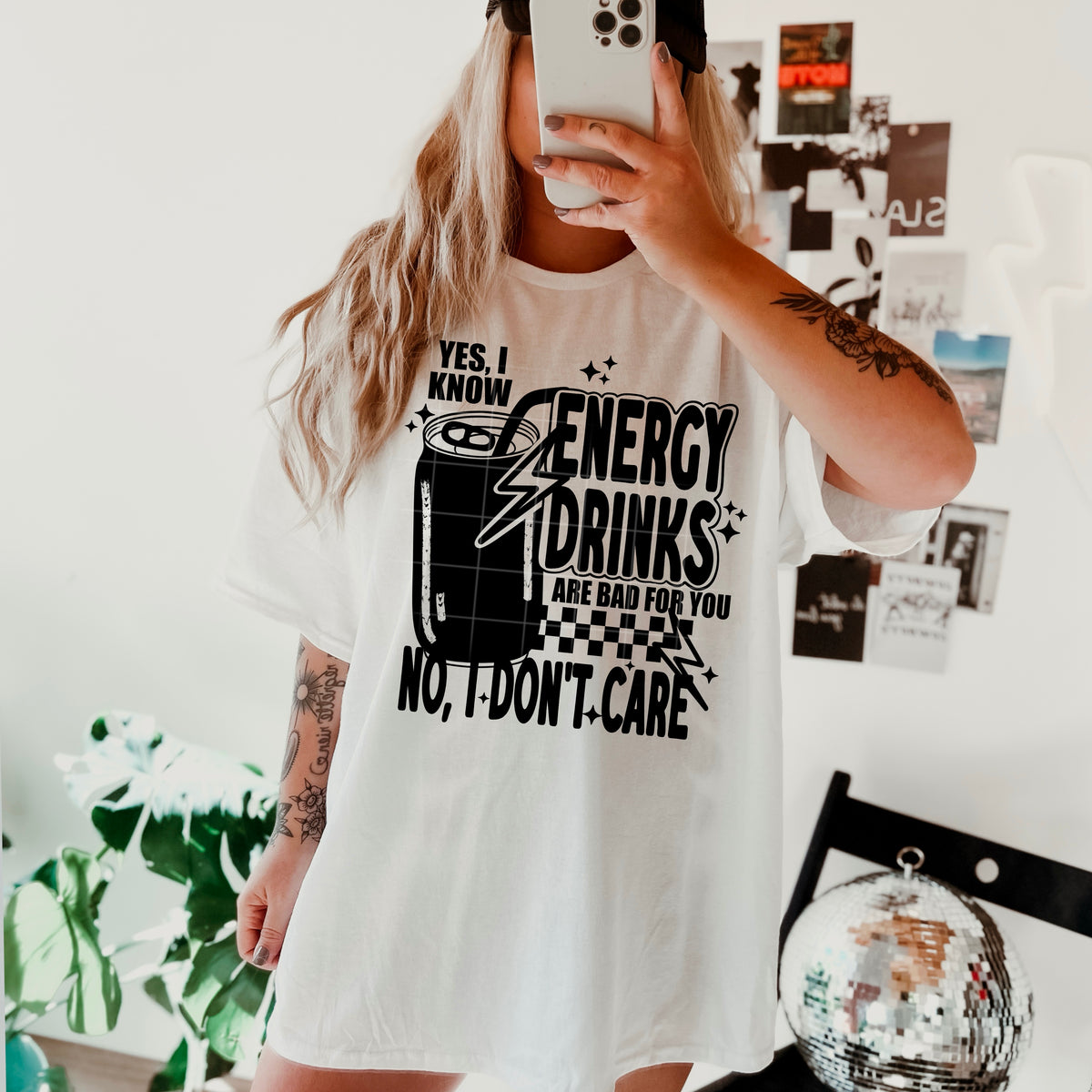 I know energy drinks are bad BLACK (CSC) 105004 DTF transfer