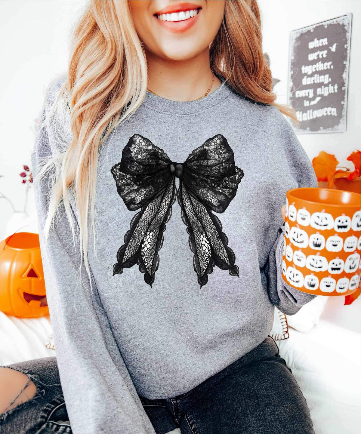 Black lace bow 34263 DTF transfer