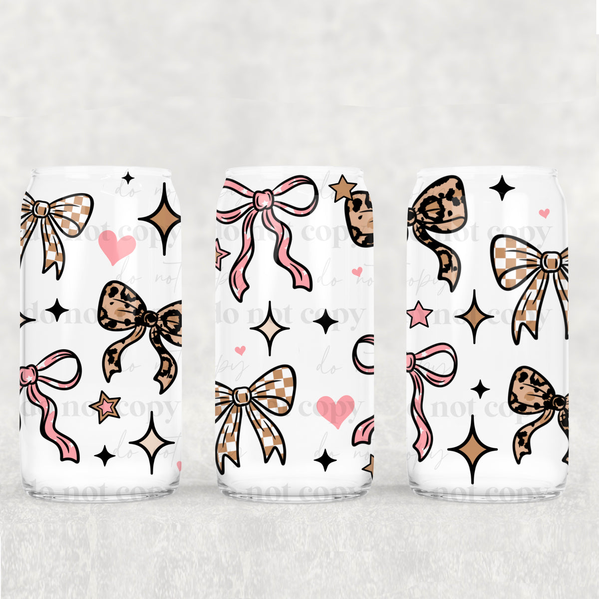 Patterned bows (CSC) UV DTF WRAP