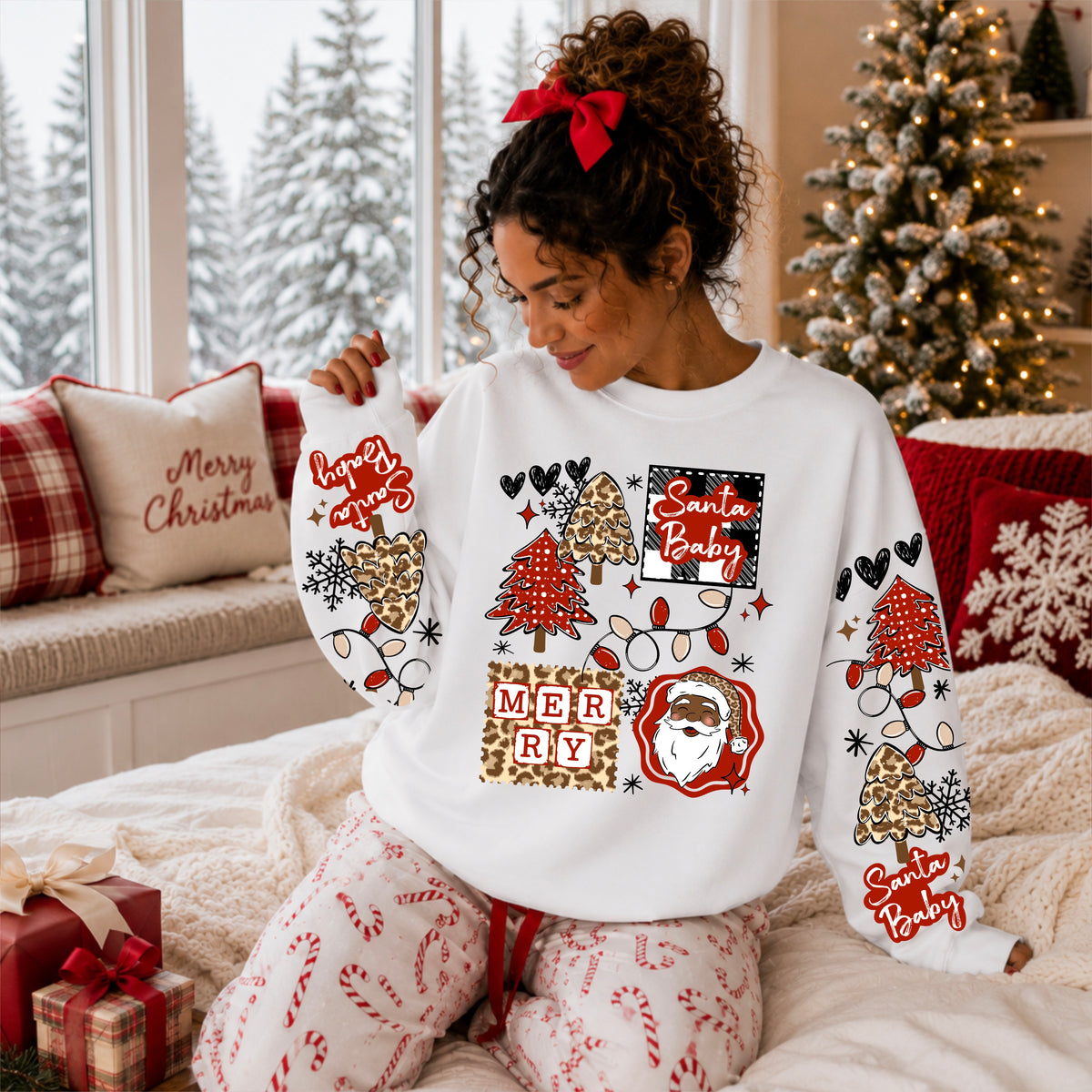 Merry Santa baby colored Santa (FRONT ONLY) (CSC) Tuesday Deal DTF