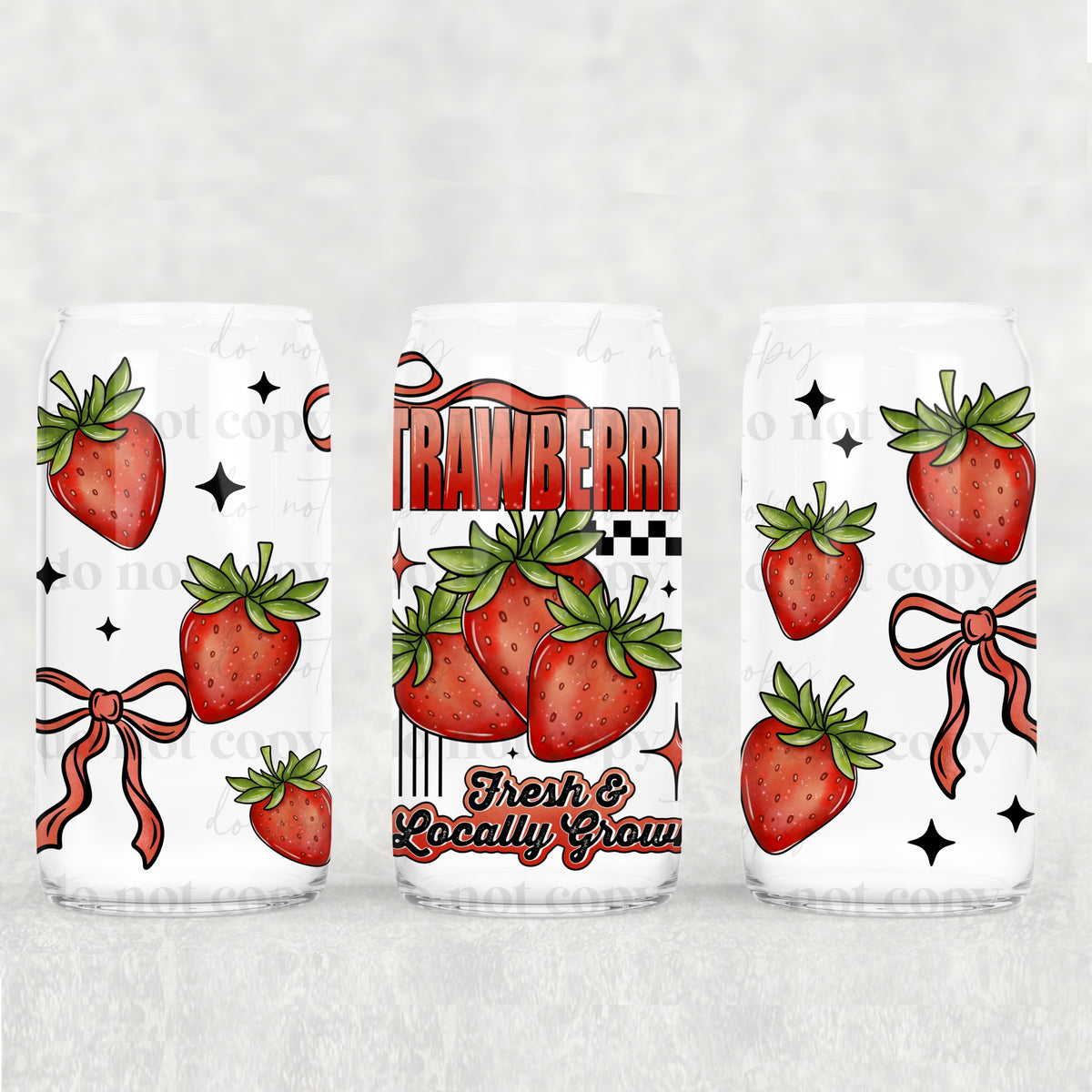 0538 strawberries fresh and locally grown (CSC) UV DTF WRAP