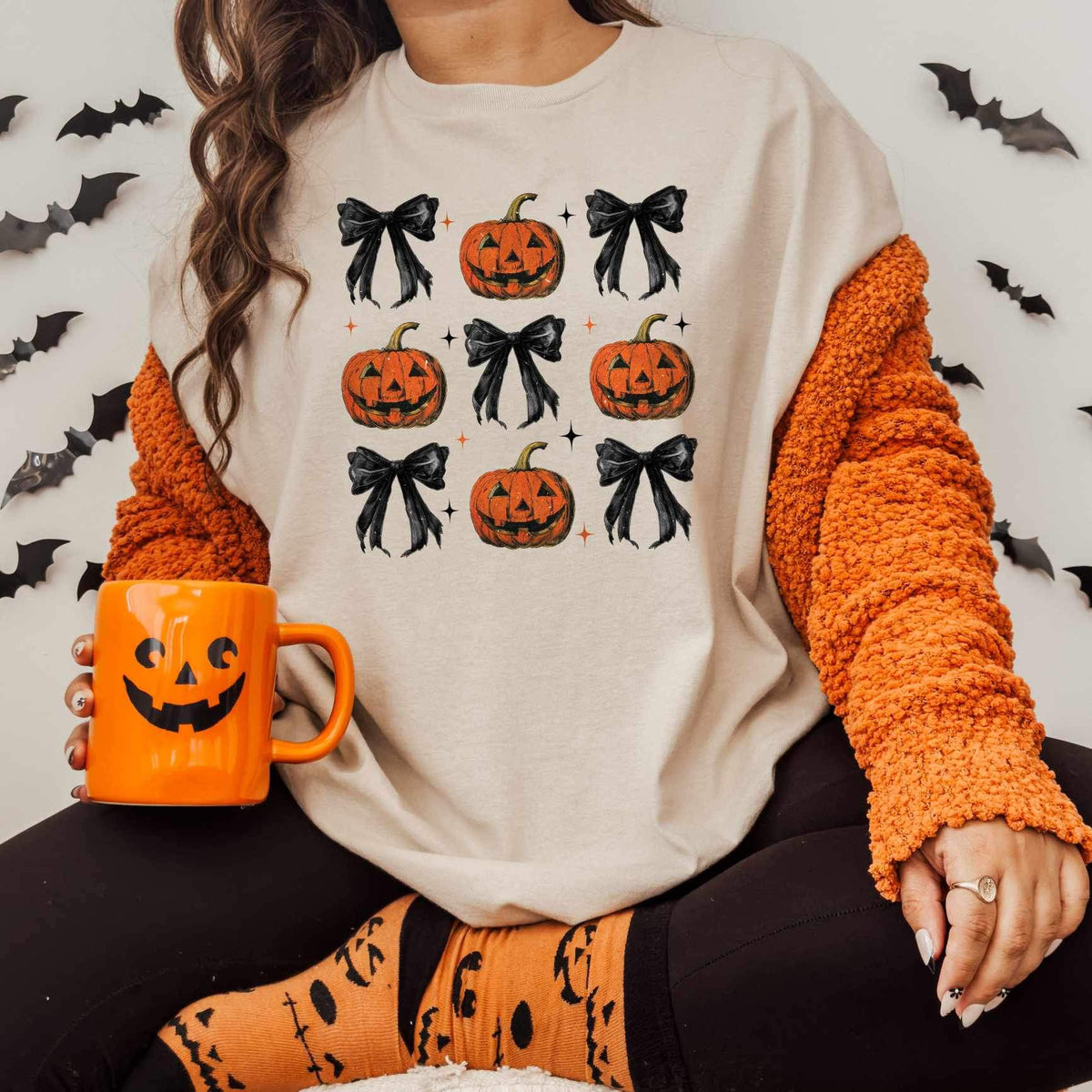 Pumpkin bow collage 34216 DTF transfer