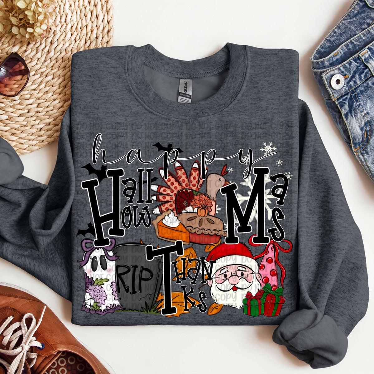 Happy hallowthanksmas (VP) DTF Transfer