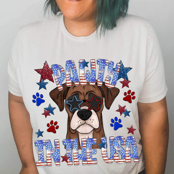 Pawty in the usa boxer 34298 DTF transfer