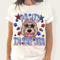 Pawty in the usa golden doodle 34308 DTF transfer