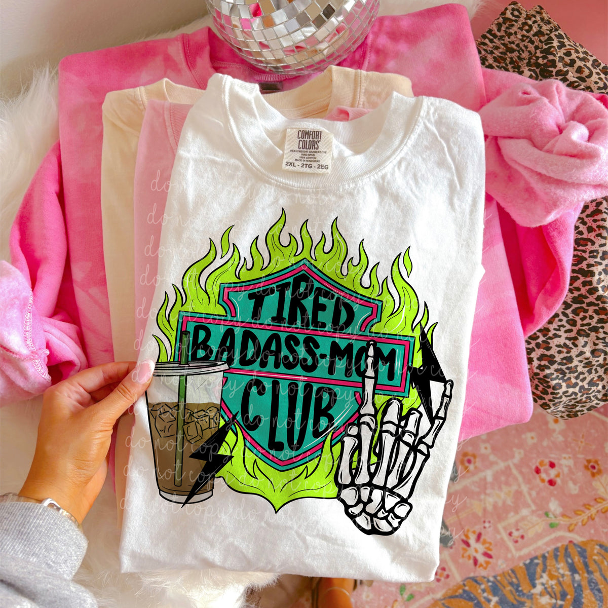 Tired bada mom club flames (MMD) DTF Transfer