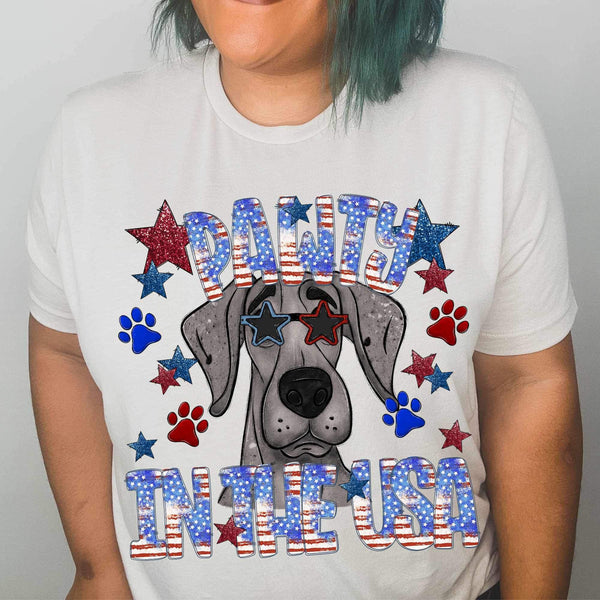 Pawty in the usa great dane 34295 DTF transfer