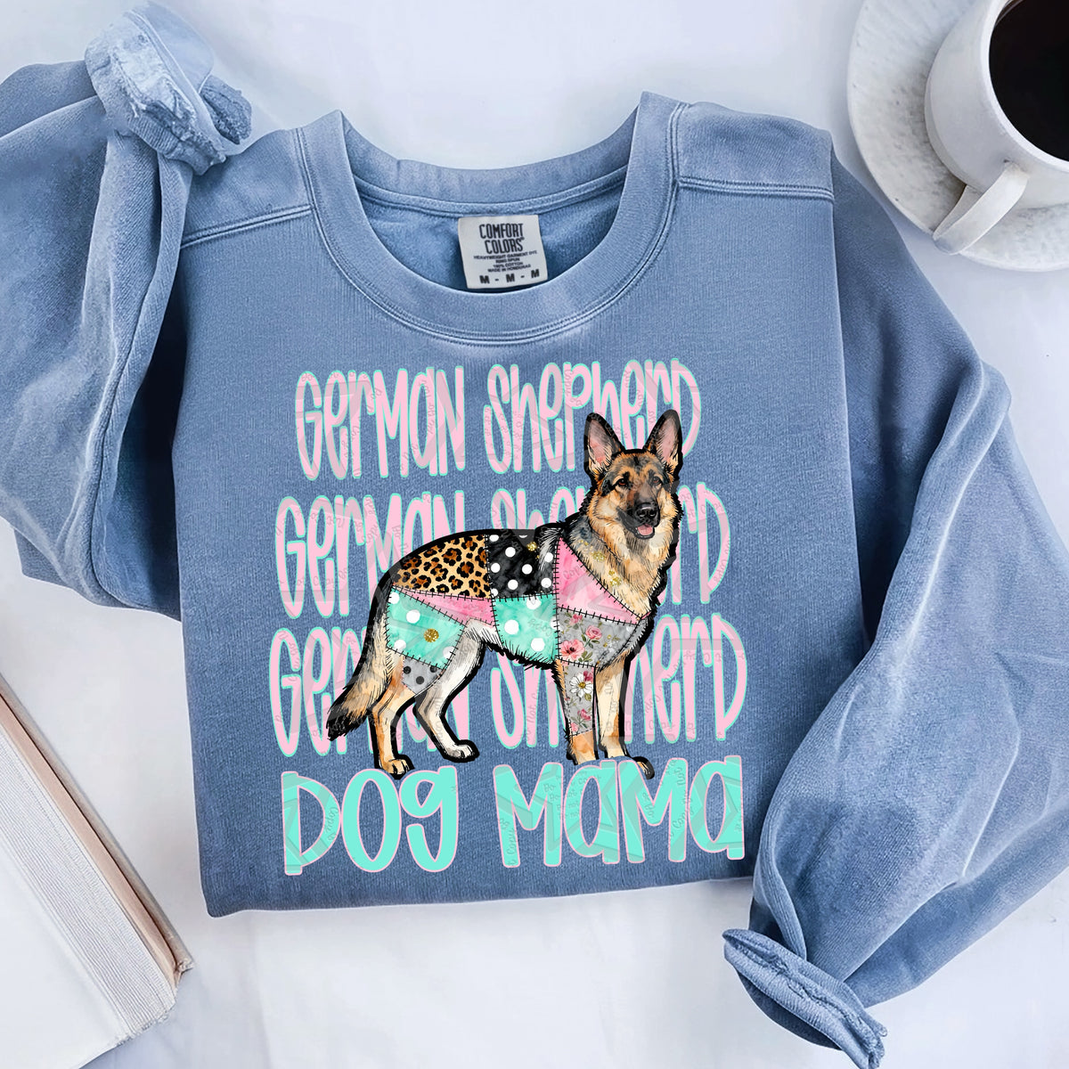 German Shepherd dog mama stacked (Virgo) DTF Transfer