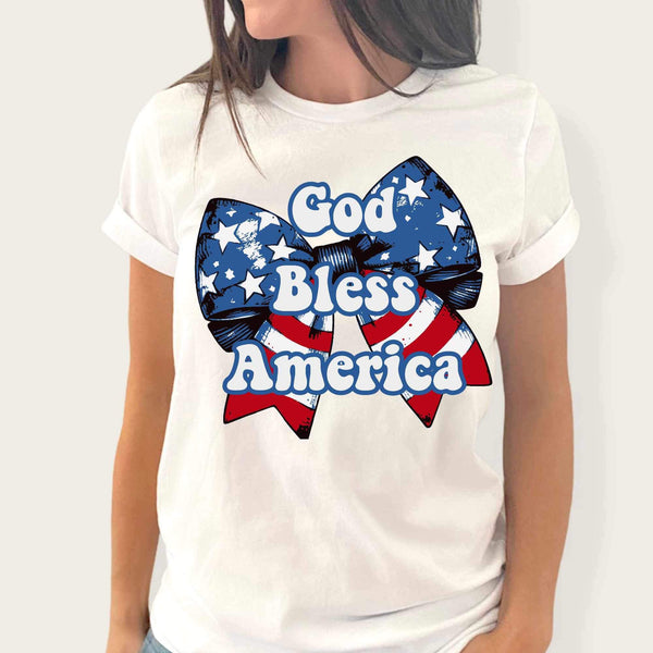 God bless america bow 34328 DTF transfer