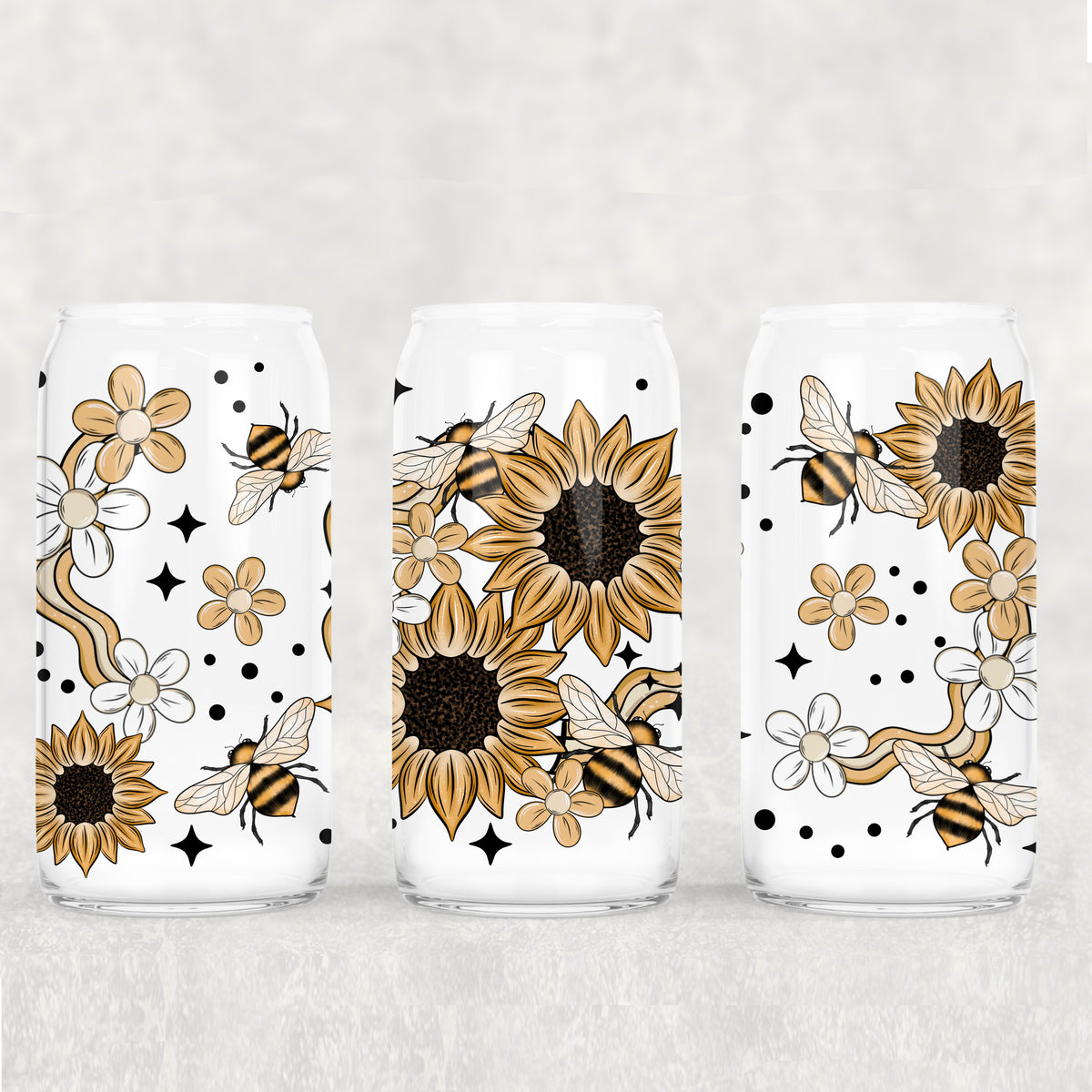 0610 sunflowers and bees (CSC) UV DTF WRAP