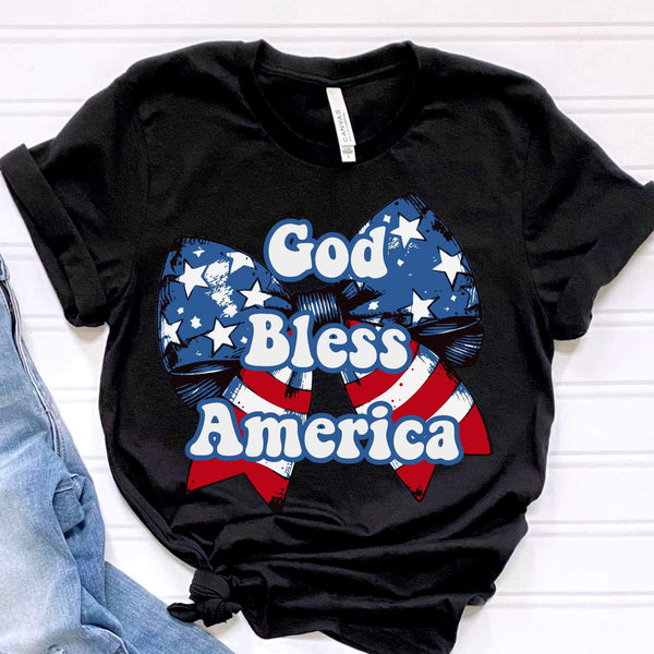 God bless america bow 34315 DTF transfer