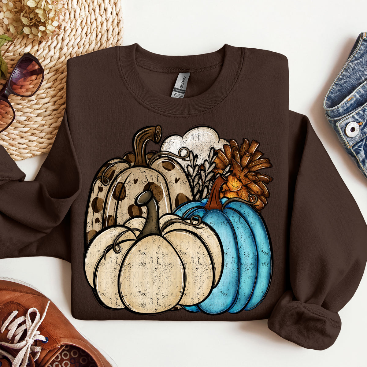 Leopard teal and cream pumpkin (VP) DTF Transfer