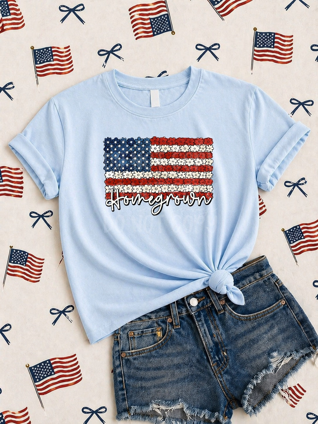Homegrown flower flag (Renewed) DTF Transfer