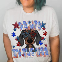 Pawty in the usa black dachshund 34291 DTF transfer