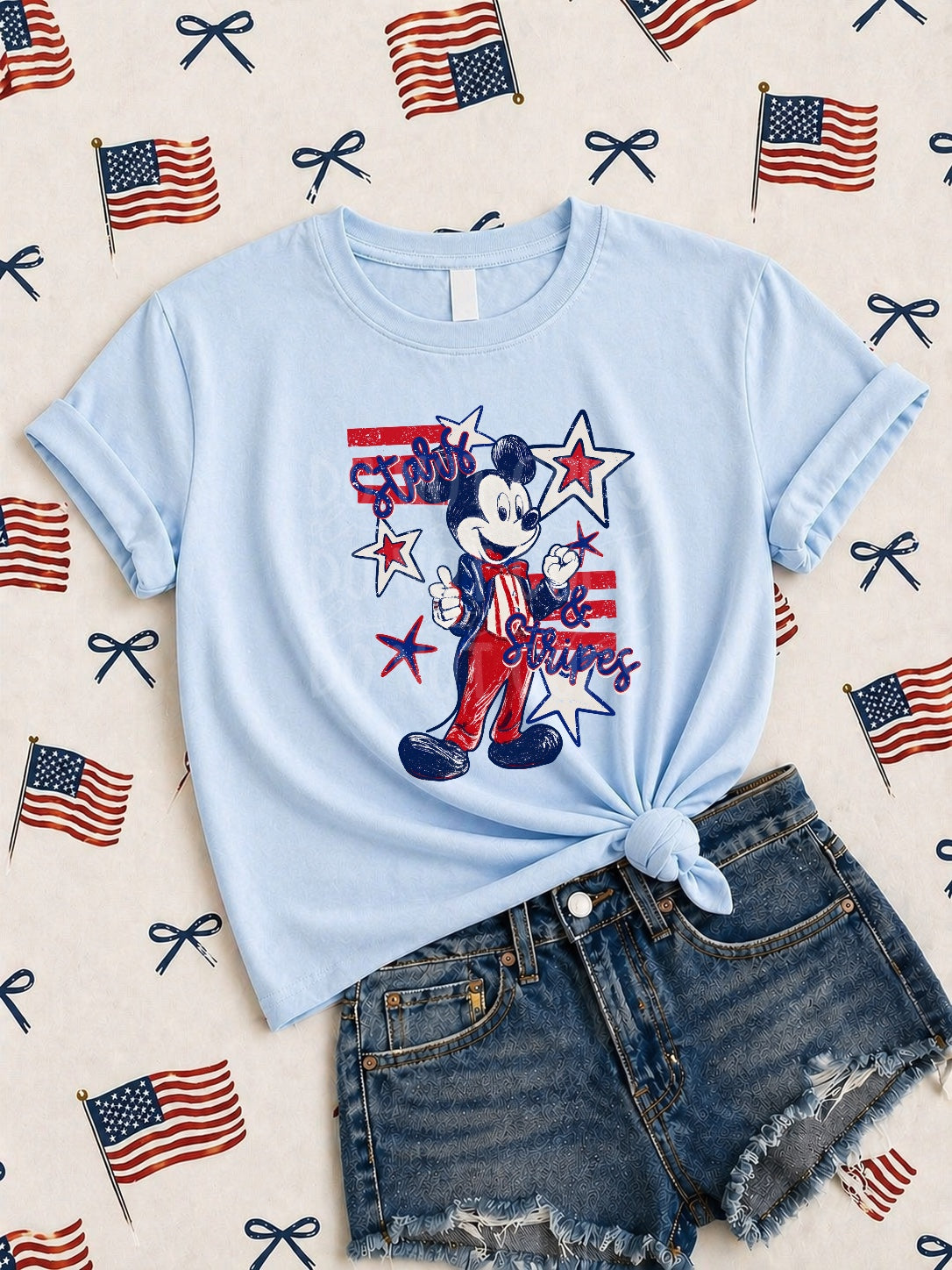 Stars & stripes mouse (Renewed) DTF Transfer