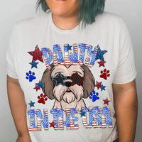 Pawty in the usa shih tzu  34303 DTF transfer