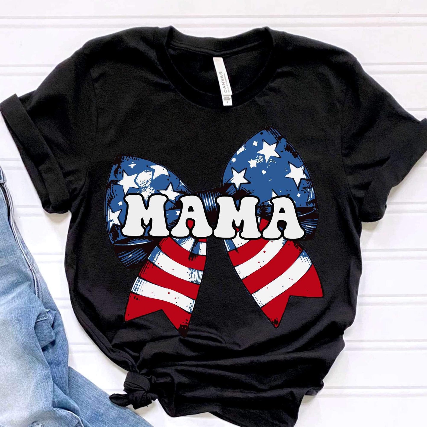 Mama patriotic bow 34333 DTF transfer