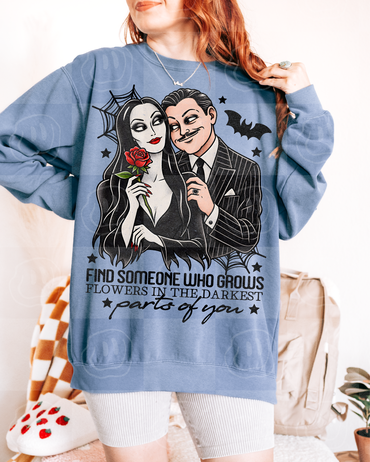 Find someone who grows flowers in the darkest parts of you FRONT ONLY (Lyttle) DTF Transfer