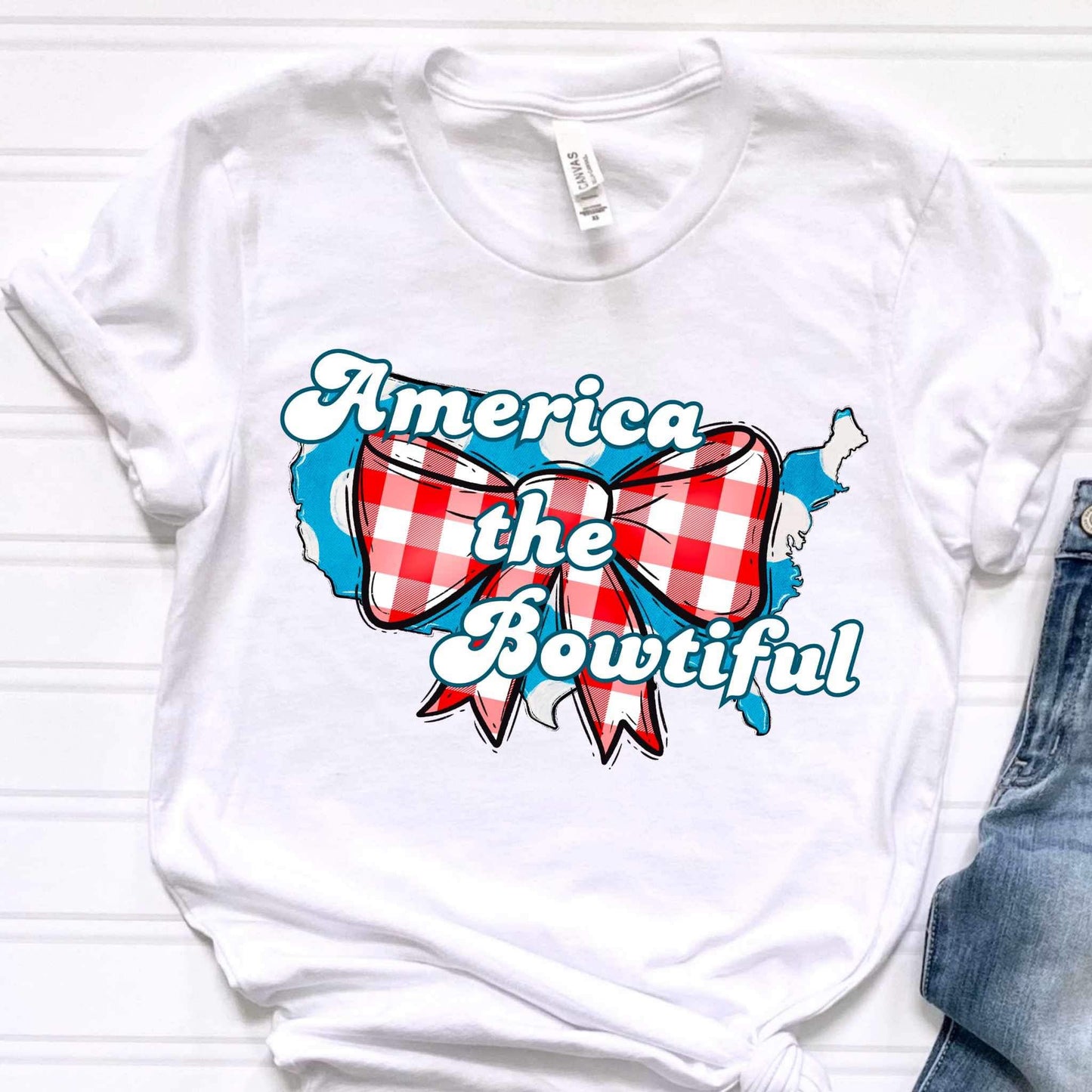 America the bowtiful WHITE 34334 DTF transfer