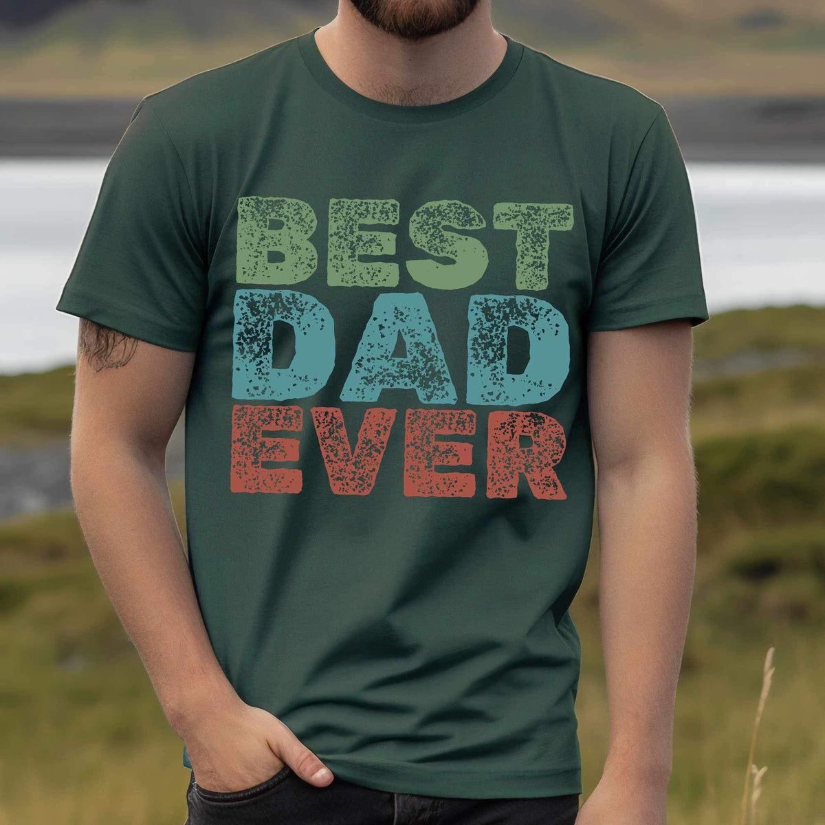 Best dad ever grunge 34354 DTF transfer