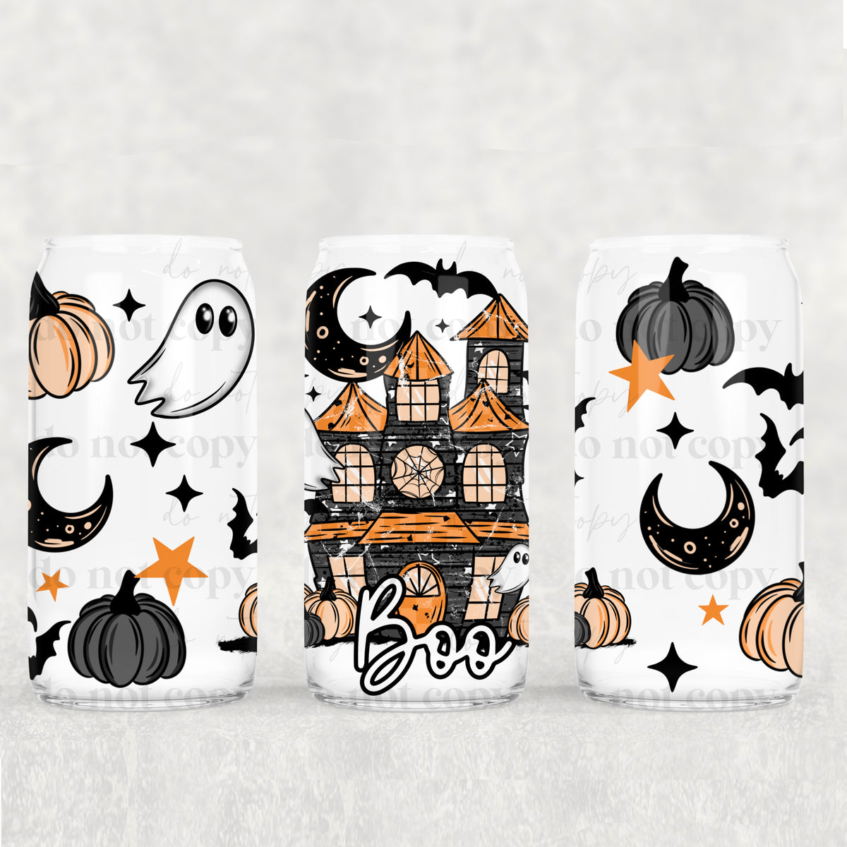 0736 boo haunted house (CSC) UV DTF WRAP