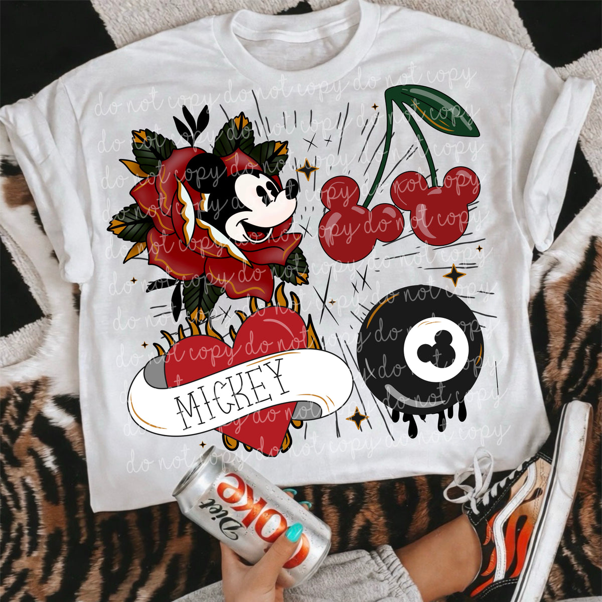 Mouse red and black items (MMD) DTF Transfer