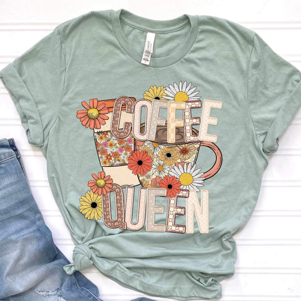 Coffee queen florals 34338 DTF transfer