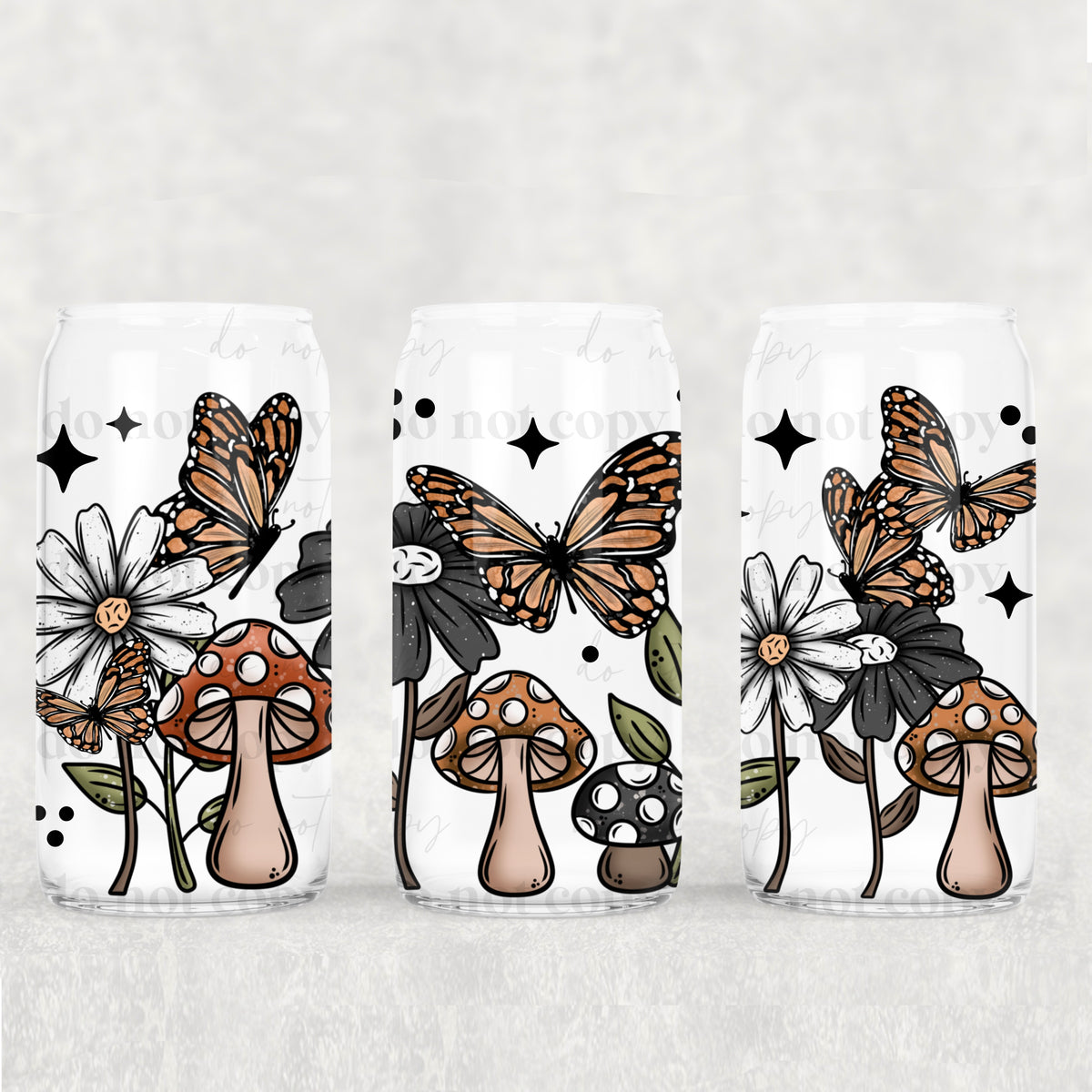 0756 mushrooms butterfly and flowers (CSC) UV DTF WRAP