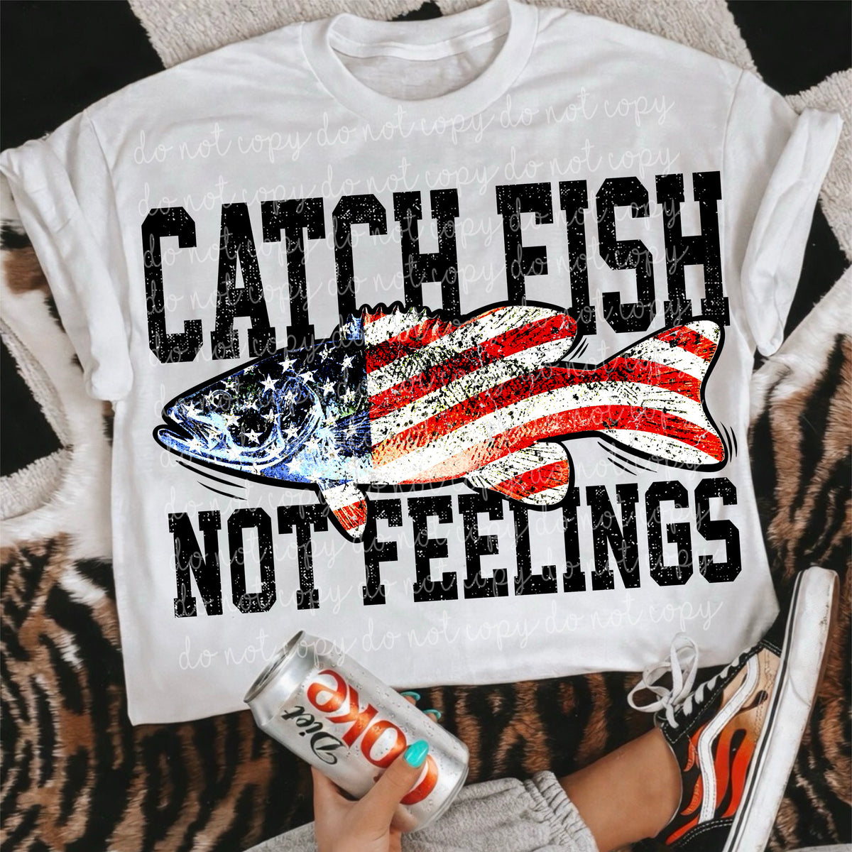 Catch fish not feeling RWB fish (MMD) DTF Transfer