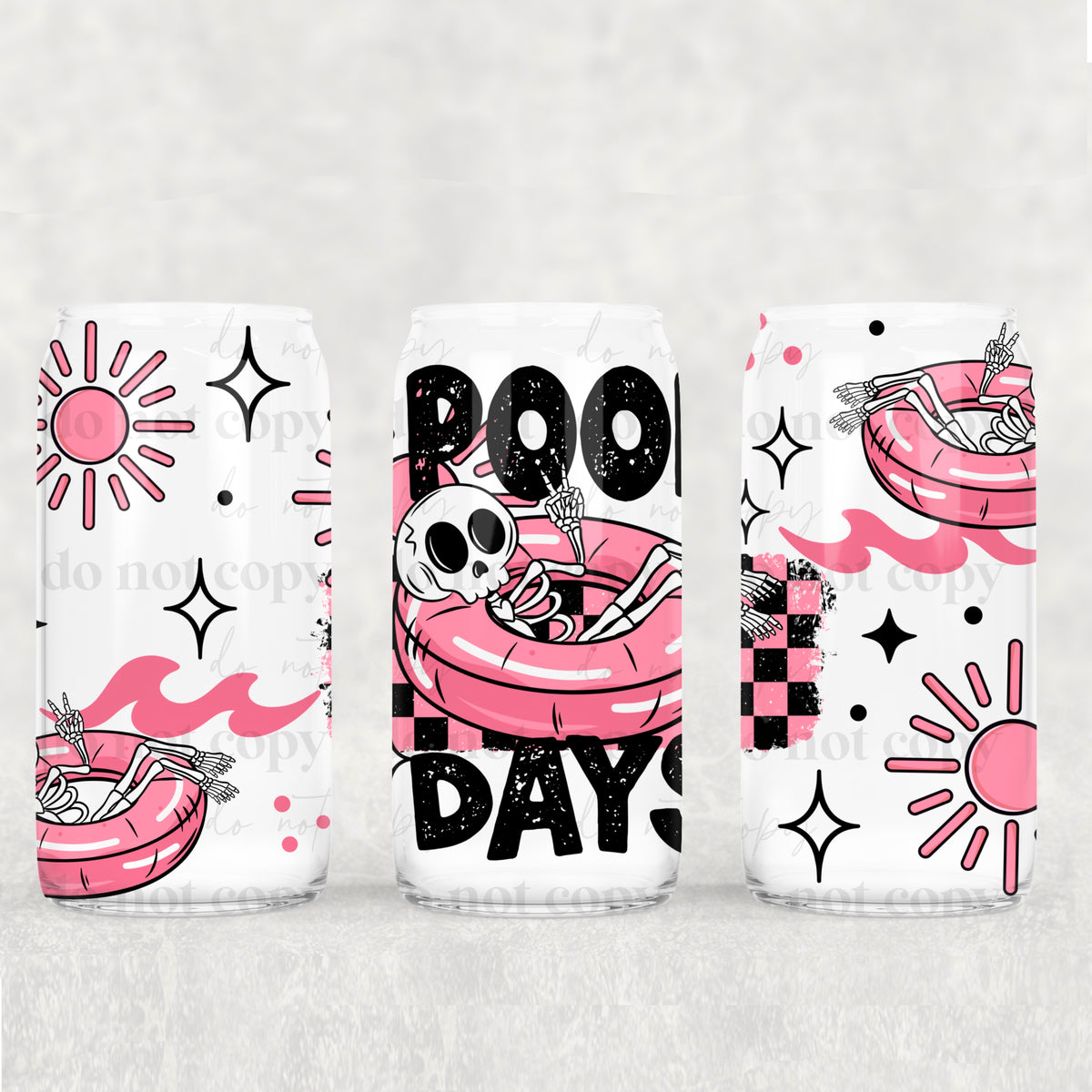 0767 pool days pink float (CSC) UV DTF WRAP